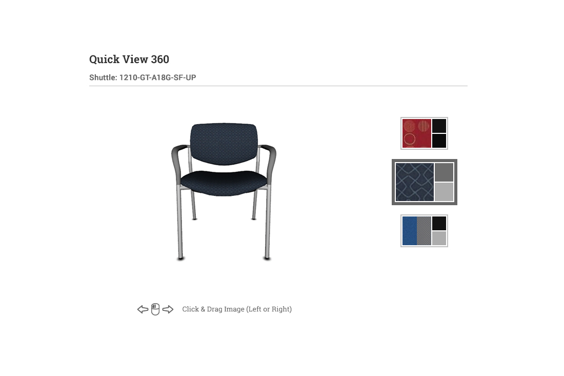Mark Regynski | 9to5 Seating | UI Design: Quick View 360 > Shuttle