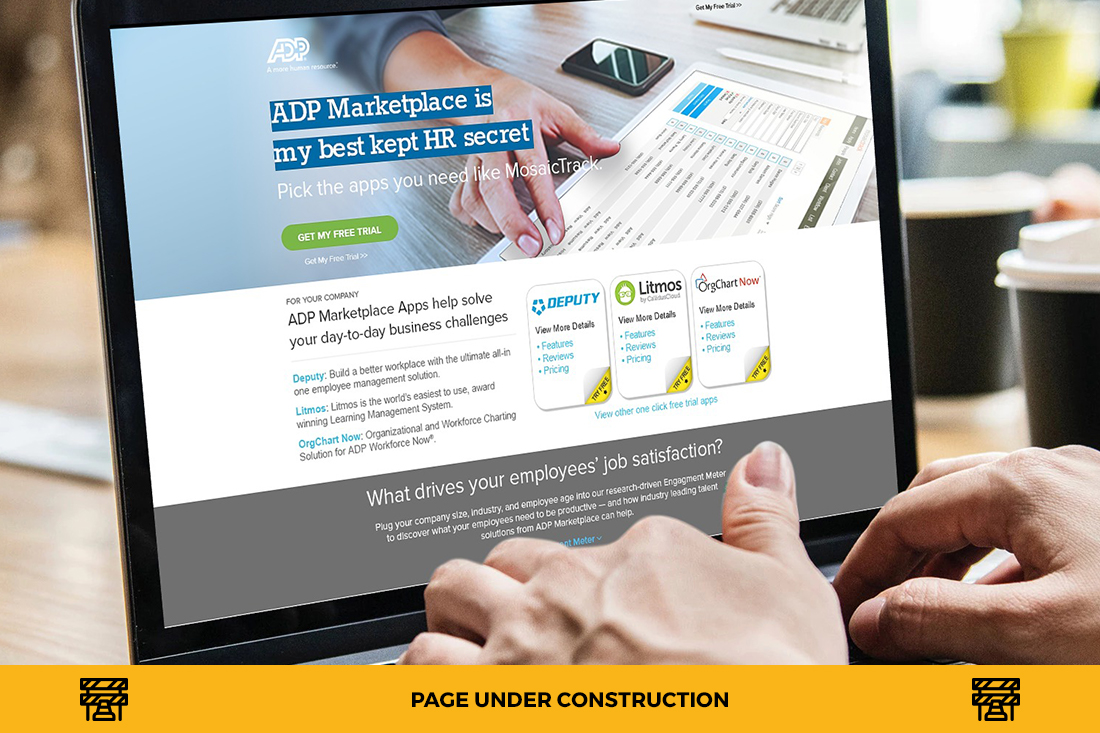 PAGE UNDER CONSTRUCTION: Mark Regynski | ADP: Marketplace Apps - RUN | Website | CRO/CCD | Landing Page(s): Free Trial - Tiles
