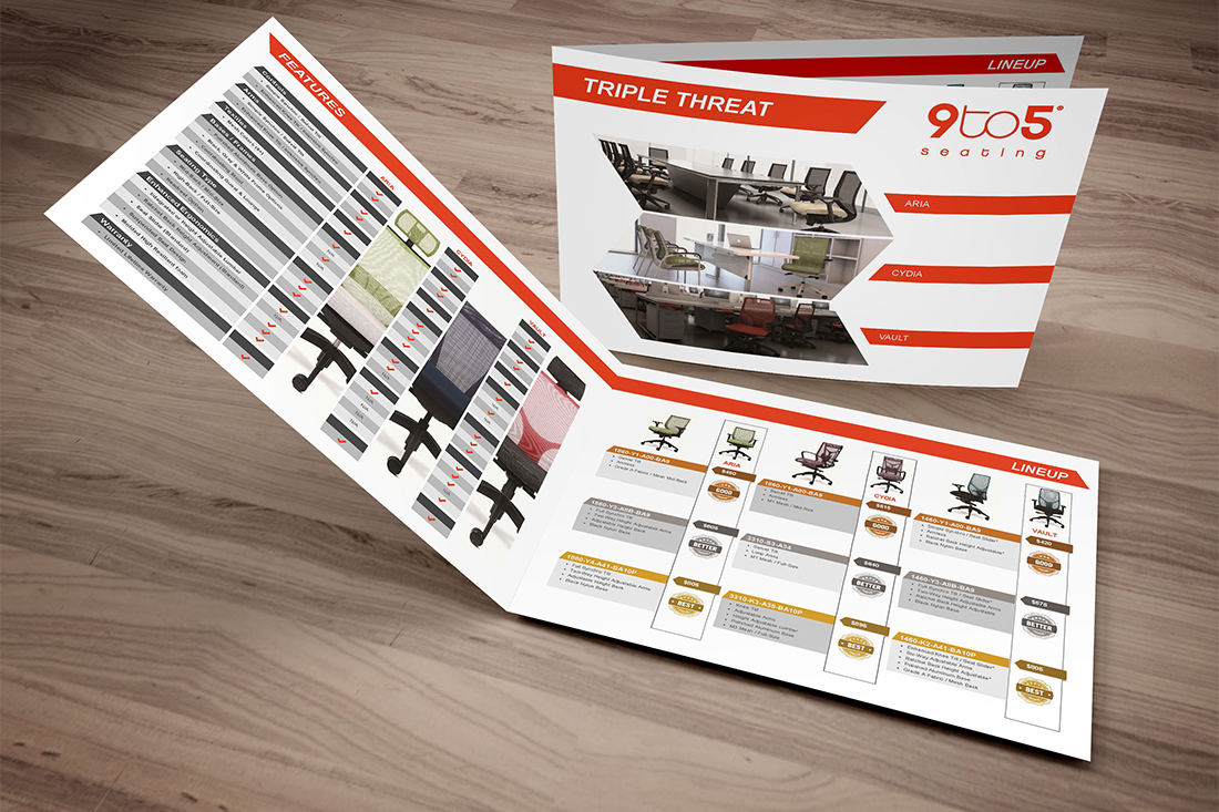 Mark Regynski | 9to5 Seating | Sales Tools & Marketing Collateral | Triple Threat Brochure