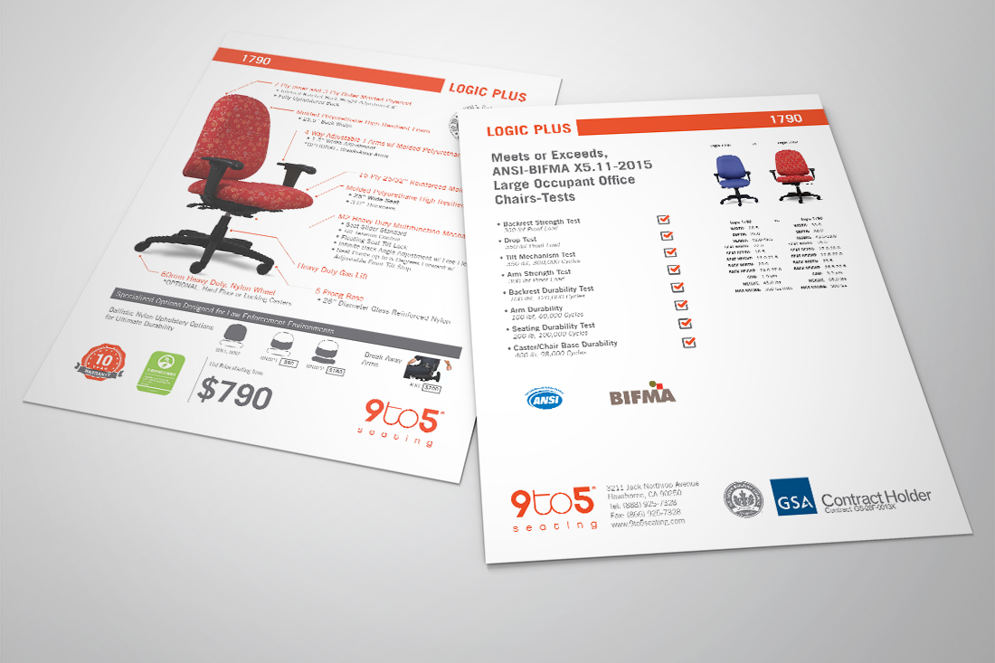 Mark Regynski | 9to5 Seating | Sales Tools & Marketing Collateral | NEW Product Announcement: Logic Plus Flyer