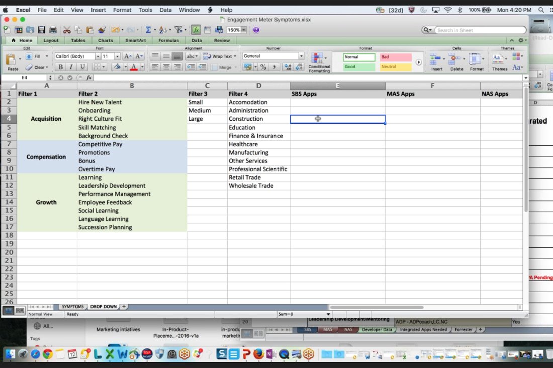 Mark Regynski | ADP: Engagement Meter | Information Architecture: Taxonomy, Symptoms, and Recommendations