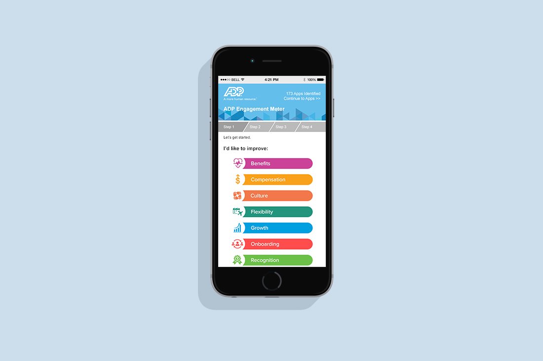 Mark Regynski | ADP: Engagement Meter | Smartphone Mockup: Step 1